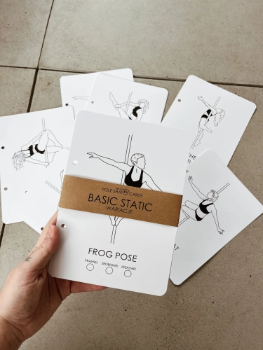 zestaw kart do segregatora z figurami pole dance basic static variations beginner