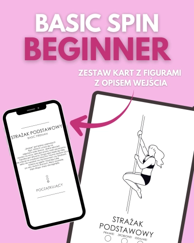 zestaw kart z figurami pole dance do pobrania basic spin podstawowe spiny poziom początkujący beginner