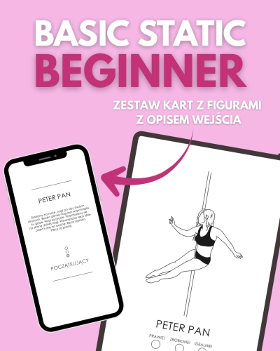zestaw kart z figurami pole dance do pobrania basic static podstawowe figury statyczne poziom początkujący beginner