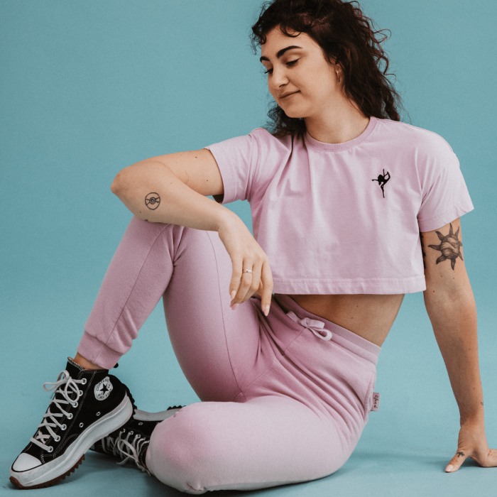 crop top pole dance pink