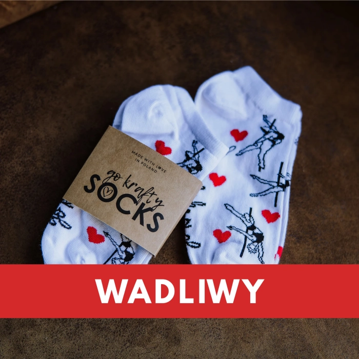 Białe krótkie skarpetki pole dance z outletu — para z oznaczeniem wady