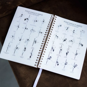 Planer Instruktorski A4 — strona Pole Dance Inspo z figurami do układania zajęć