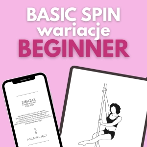 Karty z figurami pole dance Basic Spin Wariacje Beginner do pobrania — podgląd karty na ekranie