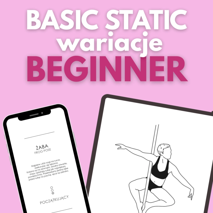 Karty z figurami pole dance Basic Static Wariacje Beginner do pobrania — podgląd karty na ekranie