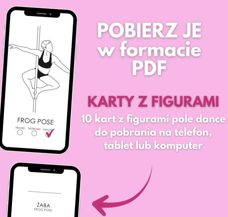 Karty z figurami pole dance Basic Static Wariacje Beginner w PDF — na telefon, tablet i komputer