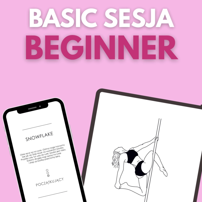 Karty z figurami pole dance Basic Sesja Beginner do pobrania — podgląd karty na ekranie