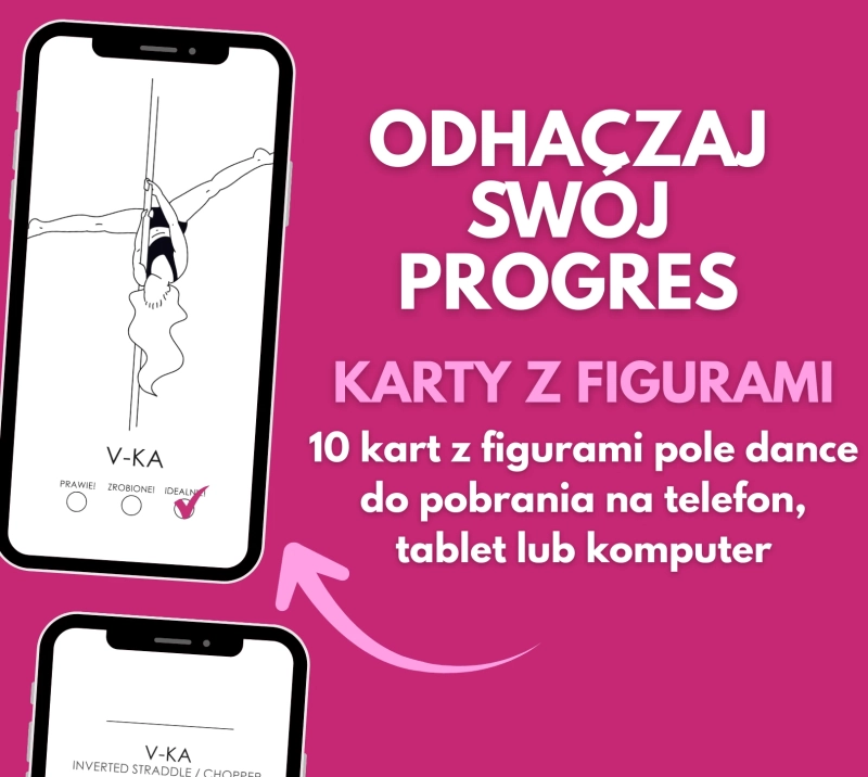 Karty z figurami pole dance do pobrania — 10 kart na telefon, tablet i komputer