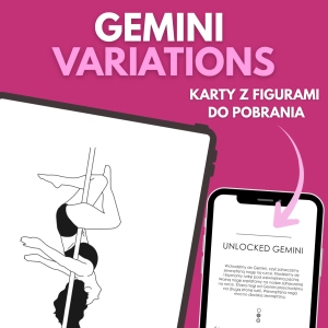 Karty z figurami pole dance Gemini Variations do pobrania — podgląd karty na ekranie