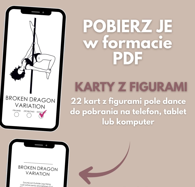 Karty z figurami pole dance Figury z Planera 5.0 Intermediate w PDF — na telefon, tablet i komputer