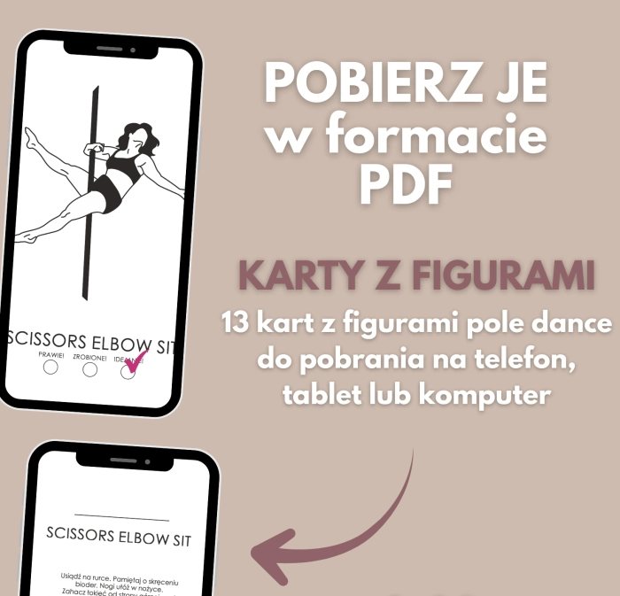 Karty z figurami pole dance Figury z Planera 6.0 Beginner w PDF – na telefon, tablet i komputer