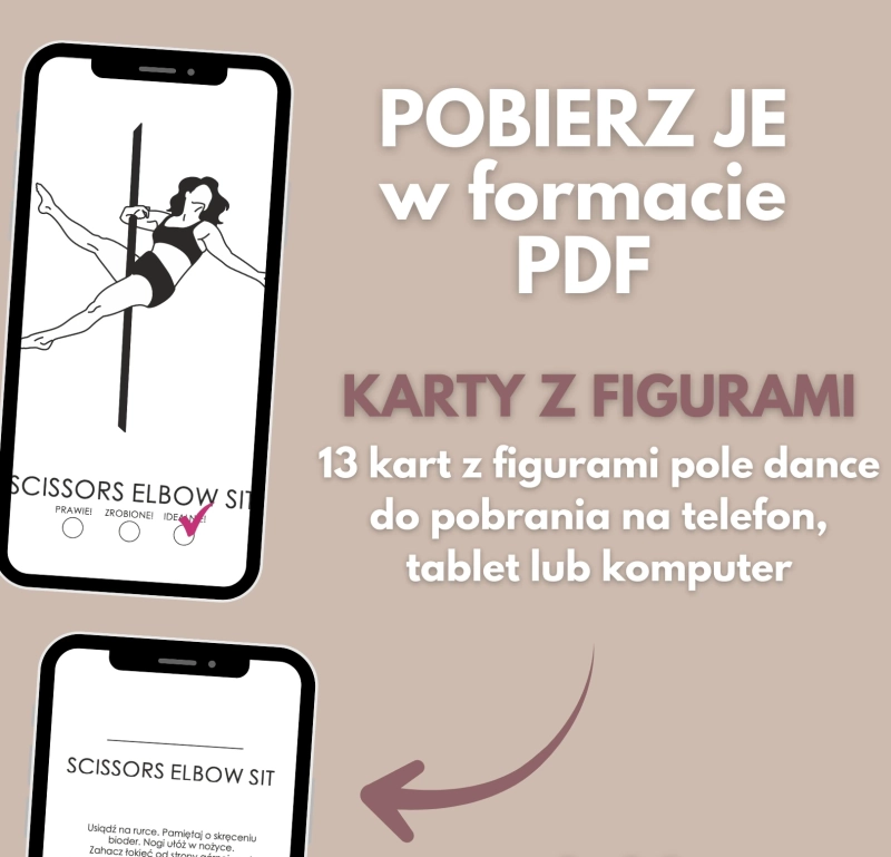 Karty z figurami pole dance Figury z Planera 6.0 Beginner w PDF — na telefon, tablet i komputer