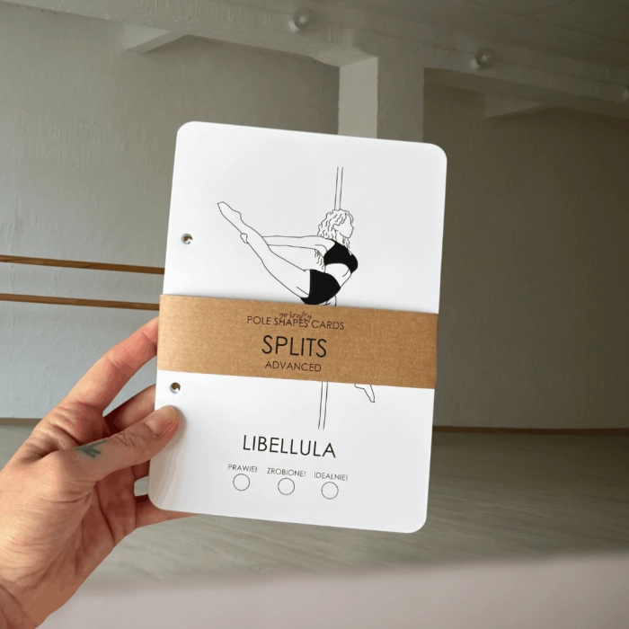 Karty z figurami Advanced Splits — karta Libellula z opisem wykonania
