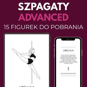 Karty z figurami pole dance Advanced Splits do pobrania — podgląd karty na ekranie