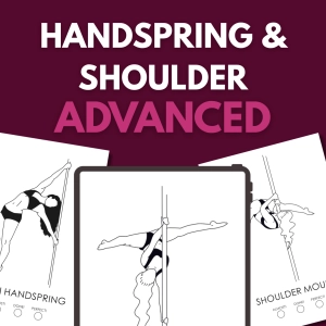 Karty z figurami pole dance Advanced Handspring & Shoulder do pobrania — podgląd karty na ekranie