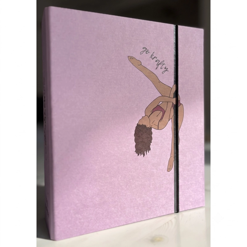 Pole Shapes Book Advanced różowy — segregator z ilustracją tancerki