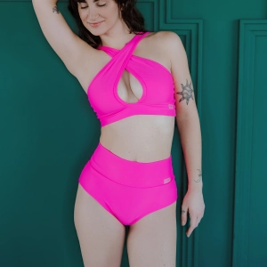 Różowe szorty Classy do pole dance z topem – przód sylwetki